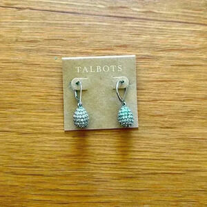 Talbots - Silver drop pineapple shaped pierced earrings